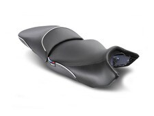 Sargent World Sport Aftermarket Motorcycle Seat for the 2023+ BMW R 1300 GS with DTX/GX and Silver Welt.